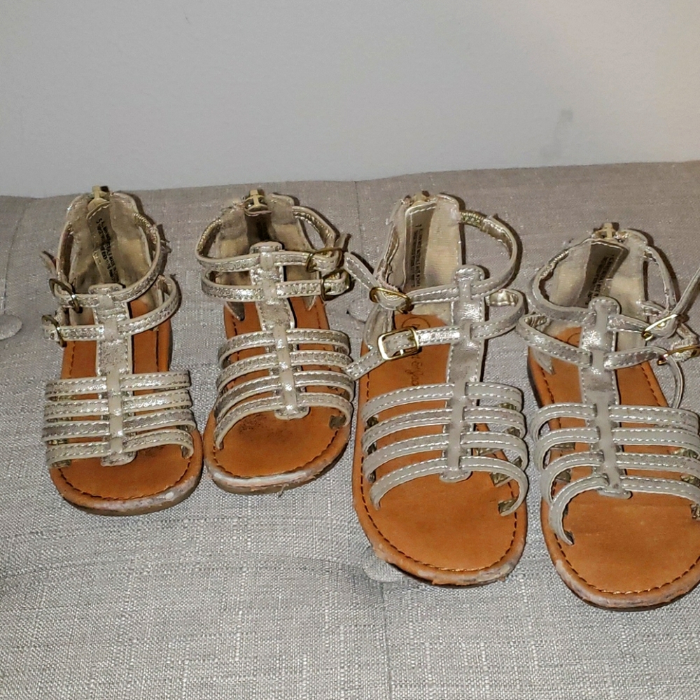 Cat & Jack Metallic Gladiator Sandals-Tdlr Szs 5&7